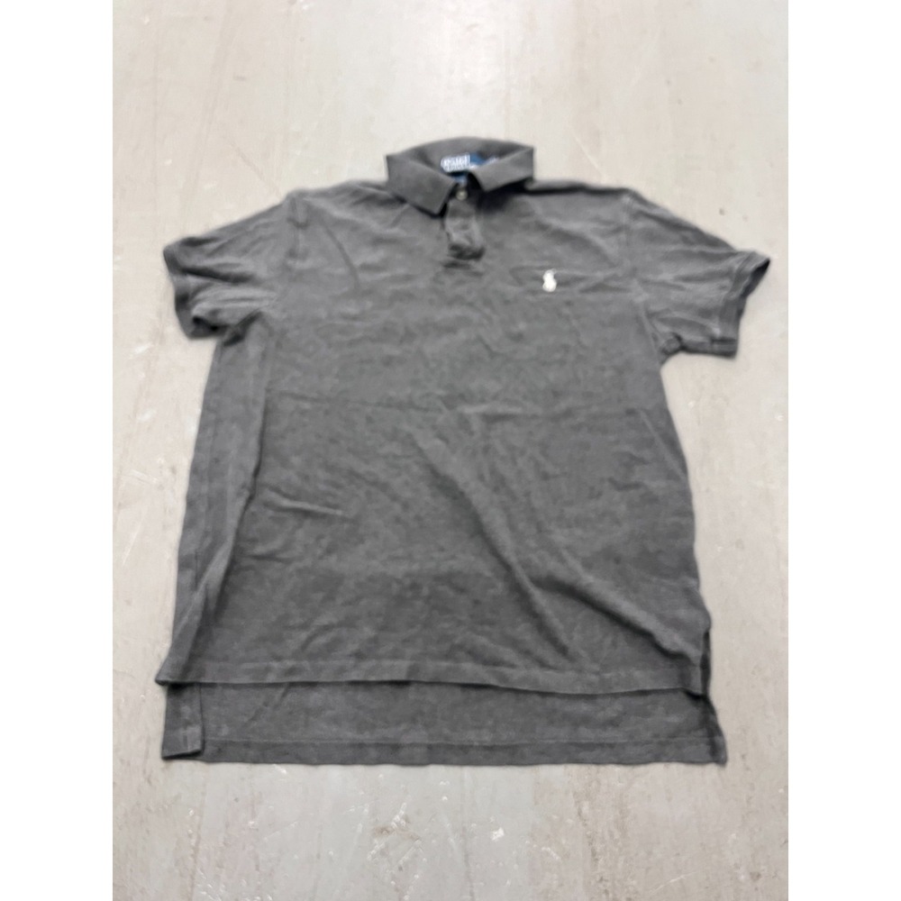Polo Ralph Lauren Polo‎ Shirt Men's XL Gray Custom Fit High Low Hem Golf Tennis